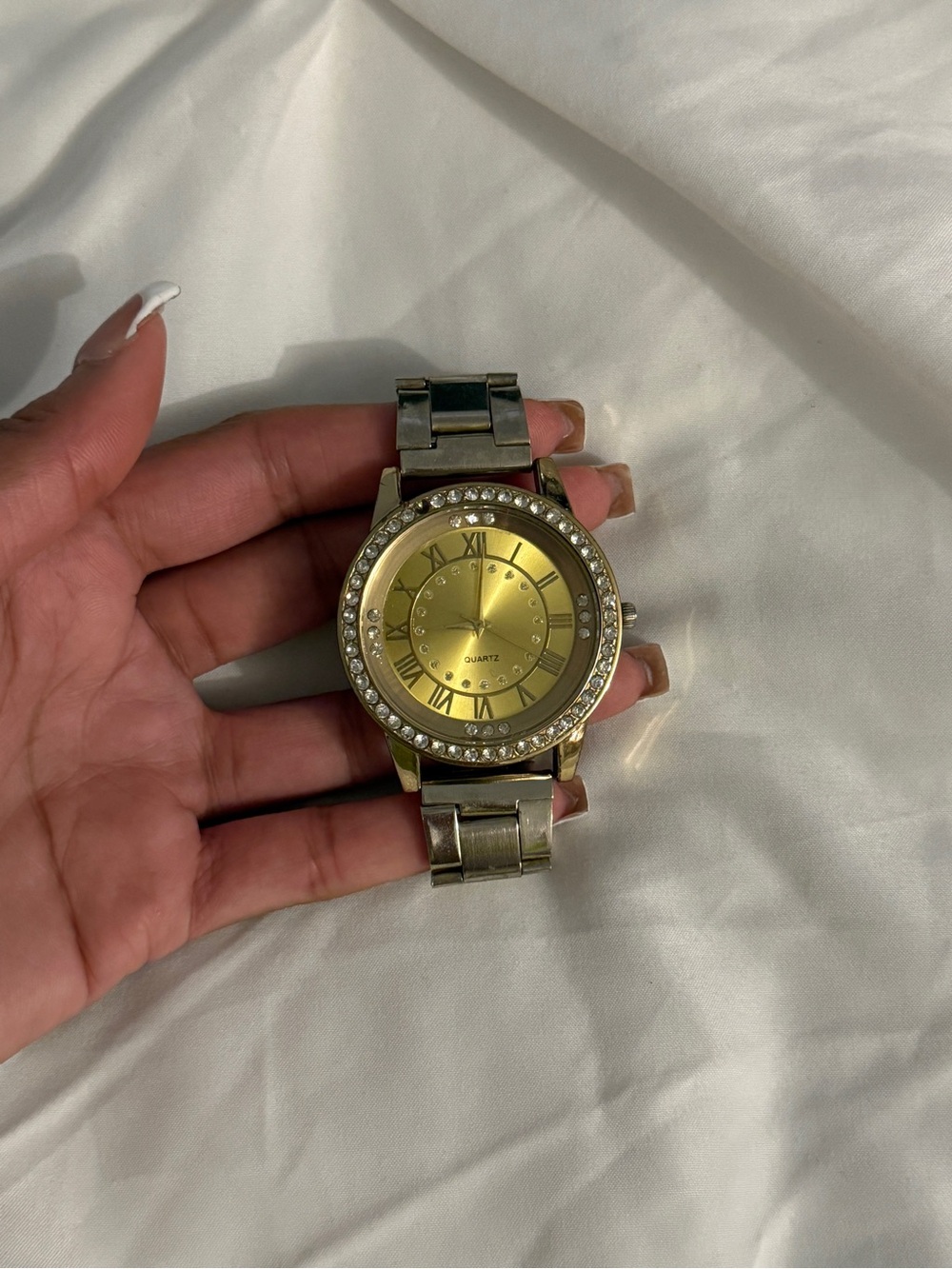 Gold-Tone Women's Quartz Watch with Crystal Accent XS